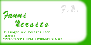 fanni mersits business card